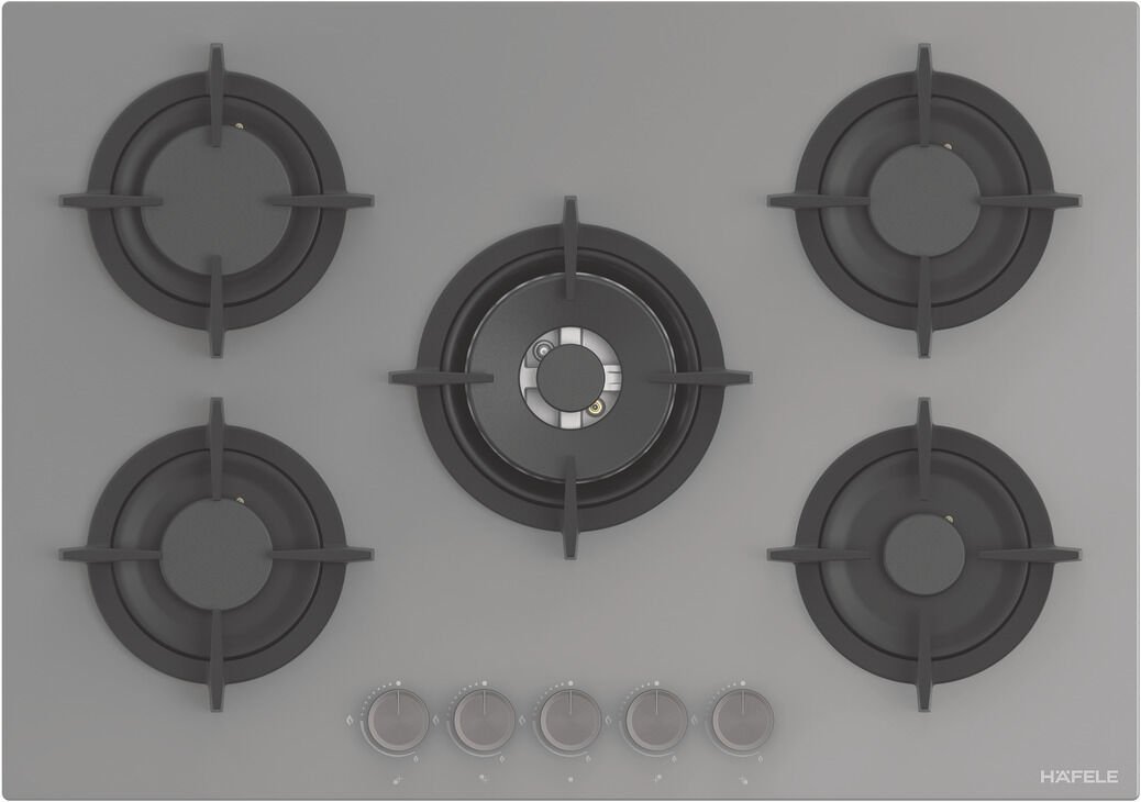 Ankastre Ocak, ORION, 75 cm, Cam, 5 Gözlü, Gazlı, Döküm Izgaralı