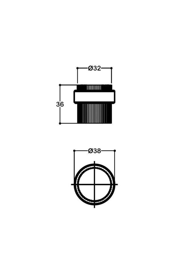 System 1016 Kapı Stoperi Yapışkanlı/Vidalı 38 mm Antik - Siyah (DS1016 0038 ABM-P6)