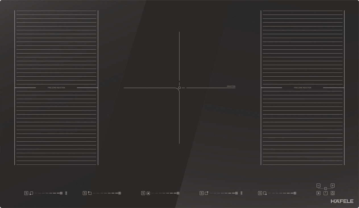 Ankastre Ocak, OPUS, 90 cm, 5 Gözlü, Elektrikli, İndüksiyonlu, Flex Gözlü