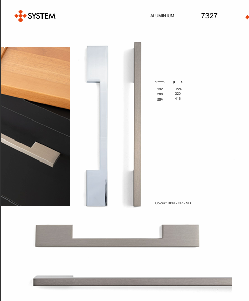 System 7327 Füme Renk Modern Kulp 288 mm (SY7327 0288 BBN)